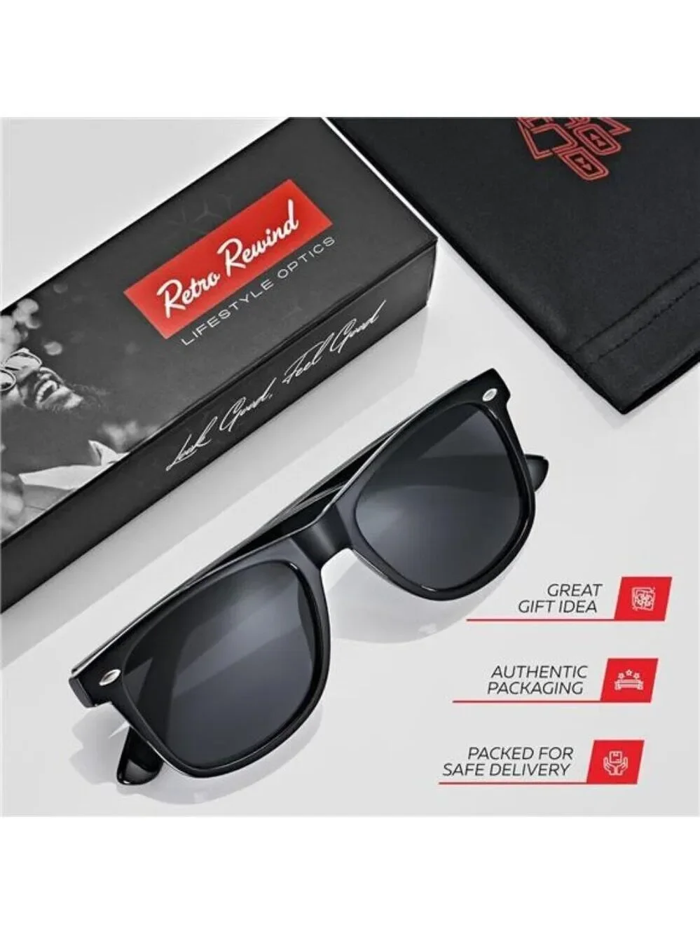 Retro Rewind Polarized Sunglasses Men Women Classic UV400 Vintage Shades
